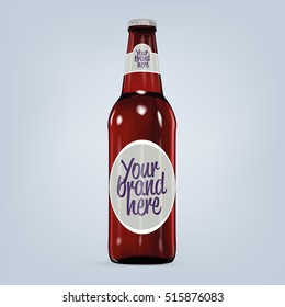 Realistic vector blank beer bottle mock-up