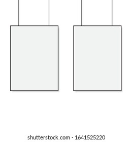Realistic vector blank frame hanging. Vector.