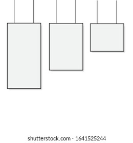 Realistic vector blank frame hanging. Vector.