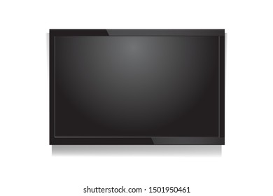 Realistic Vector Blank LED TV Screen on the Wall