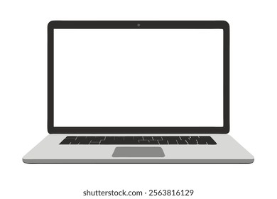 Realistic Vector Blank White Screen Laptop Mockup - High-Quality Vector Design