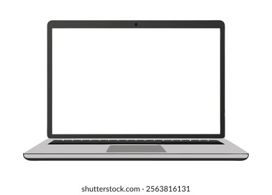 Realistic Vector Blank White Screen Laptop Mockup - High-Quality Vector Design