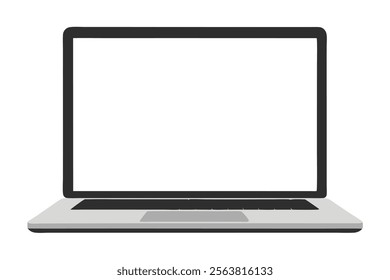 Realistic Vector Blank White Screen Laptop Mockup - High-Quality Vector Design