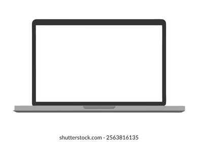 Realistic Vector Blank White Screen Laptop Mockup - High-Quality Vector Design