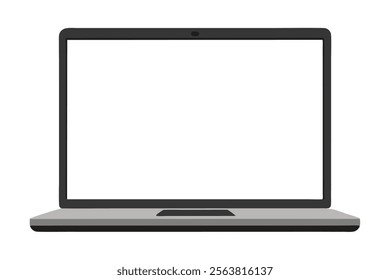 Realistic Vector Blank White Screen Laptop Mockup - High-Quality Vector Design