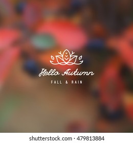 realistic vector blurred background of autumn nature with logo and text