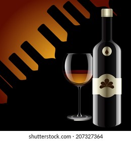 Realistic vector bottles. glass and reflection luxury style with bottle background.