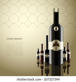 Realistic vector bottles. glass and reflection luxury style with layout template.