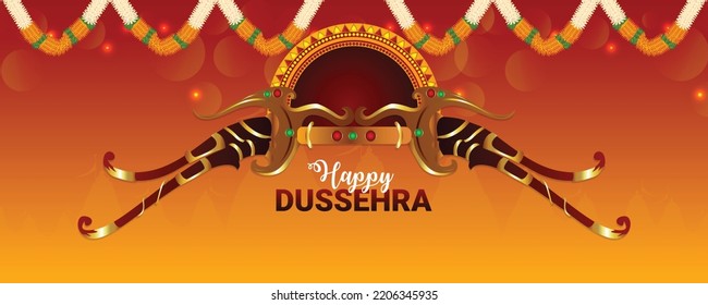 Realistische Vektorbogen für fröhlichen Dussehra-Hintergrund