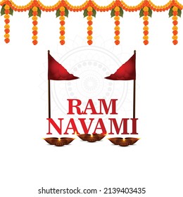 Ropa vectorial realista para fondo de celebración de ram navami