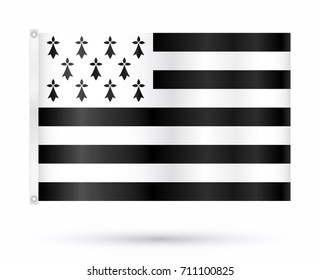 Realistic vector breton flag 