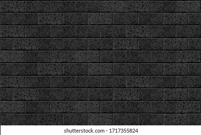 Muro de ladrillo vectorial realista, patrón sin fisuras. Fondo negro de ladrillo texturado para impresión, papel, diseño, decoración, textura de fondo fotográfico