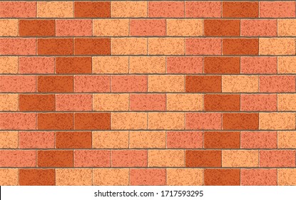 Realistische Vektorillustration Ziegelwand nahtlos Muster. roter strukturierter Hintergrund für Druck, Papier, Design, Dekoration, Fotohintergrund