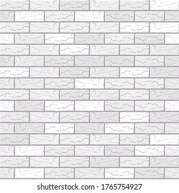 Realistic Vector brick wall seamless pattern. Flat wall texture. Beautiful white textured brick background for print, paper, design, decor, photo background, wallpaper.