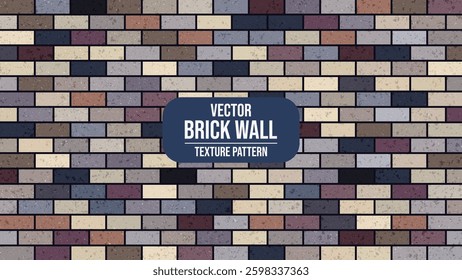 Realistic Vector brick wall seamless pattern. Stone texture. Simple grunge stone print, textured brick background for print, paper, design, decor, photo background, interior.