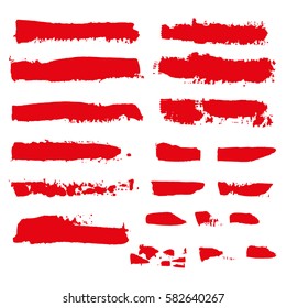 realistic vector brush strokes of paint on white background 