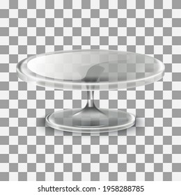 soporte realista de pastel vectorial en vidrio