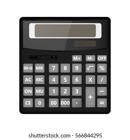 Realistic vector calculator on a white background
