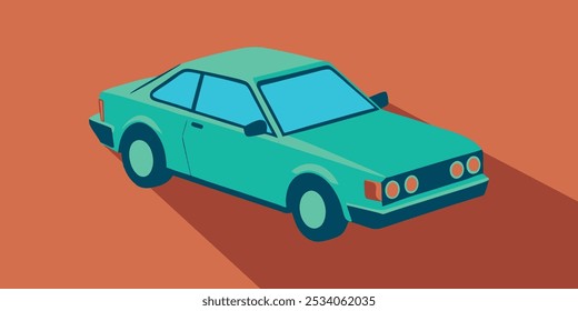 realistic vector car illustration, old car