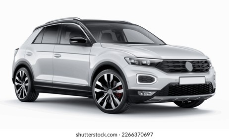 Realistic Vector Car SUV in white color with isometric view, used auto tracing tool - Shutterstock ID 2266370697