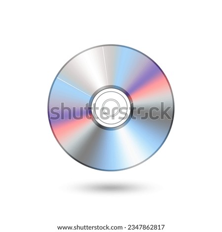 Realistic vector cd icon. Design template. DVD or CD disc. Blue-ray technology vector illustration. Music sound data.
