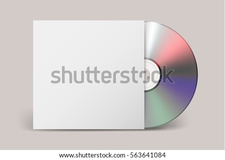 Realistic vector cdwith cover icon. Design template.