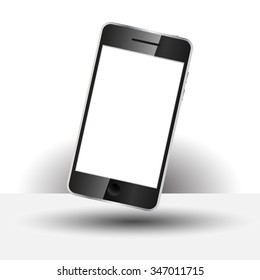 Realistic vector cell phone on white background