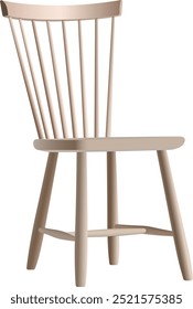 Realistic vector chair in isolated white background