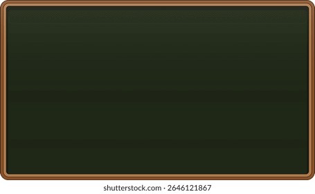 Realistic vector chalkboard with wooden frame – scalable and editable horizontal green board for content mockup, UI design, or digital presentation