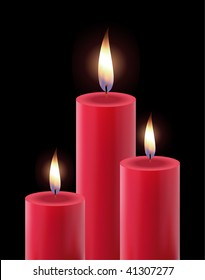 Realistic Vector Christmas Candles