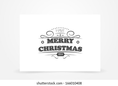 Realistic vector Christmas greeting card - holidays lettering. Vector EPS 10