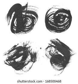 Realistic vector circles drawn thick paints 2