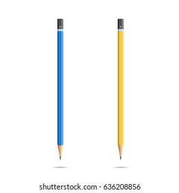Realistic vector classic pencils design.