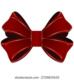 Clipart de Vector realista de un arco decorativo rojo con adornos de oro