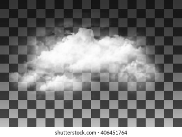 Realistic vector cloud on transparent background