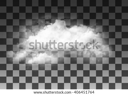 Realistic vector cloud on transparent background