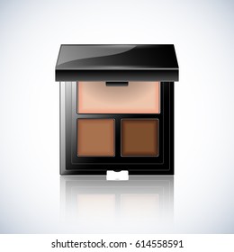 Realistic Vector Cosmetic Makeup Eyeshadow Palette Package Design