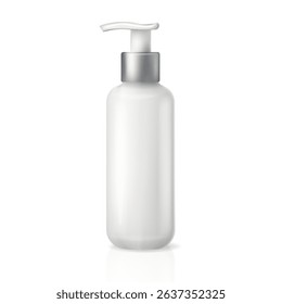 Realistic vector cosmetic pump bottle mockup for skincare