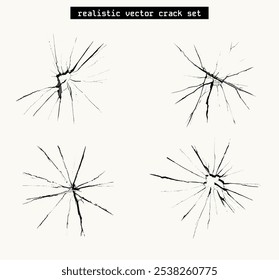 Realistic vector crack set – perfect for adding depth and a distressed look to your designs. Ideal for backgrounds, overlays, and creative textures.