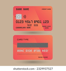 Realistic vector credit card template. Credit card design. Vector illustration.