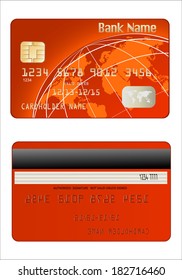 Realistic vector Credit Card two sides