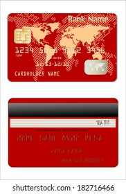 Realistic vector Credit Card two sides