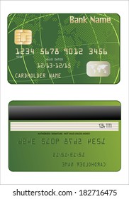Realistic vector Credit Card two sides