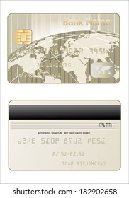 Realistic vector Credit Card two sides