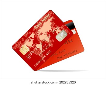 Realistic vector Credit Card two sides