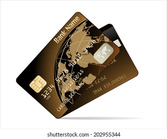 Realistic vector Credit Card two sides