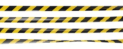 Realistic Vector Crime Tape With Black And Yellow Stripes. Warning Ribbon