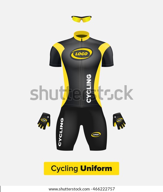 Download Realistic Vector Cycling Uniform Template Black Stock ...