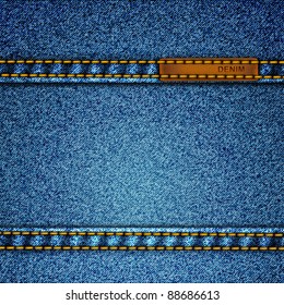 Realistic vector denim background.