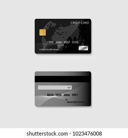 Realistic vector design for credit card in Black concept, Vector, Illustration?